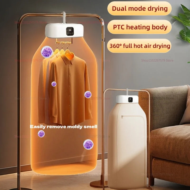 Smart portable clothes dryer
